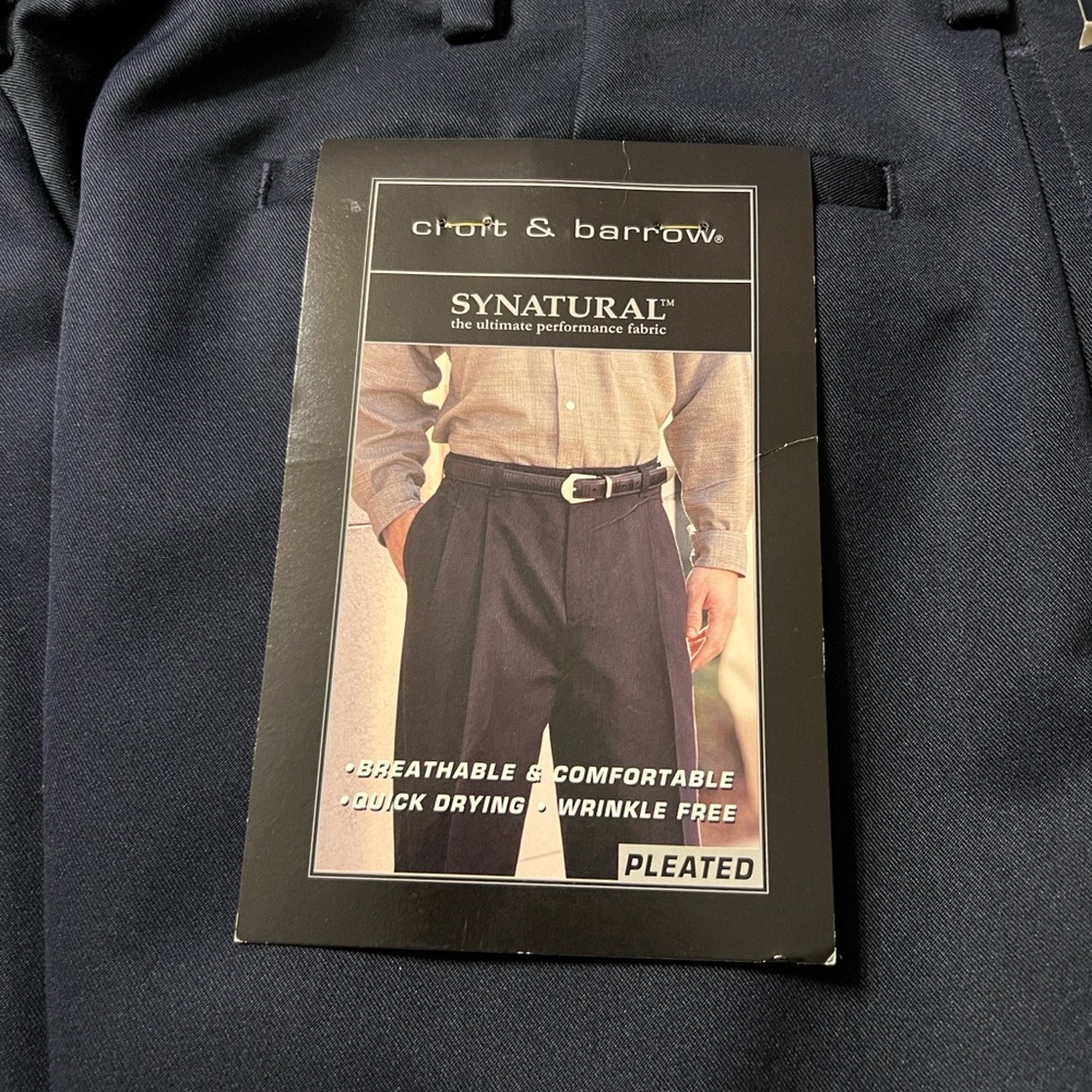 SUPER SALE NEW Men’s Croft & Barrow Navy Dress Pants  34” waist, 
29” long. NWT